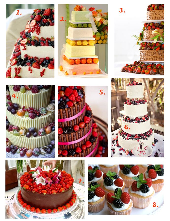 modele de tort de nunta cu fructe