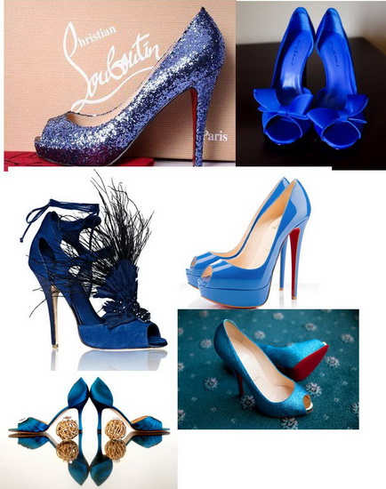 modele pantofi mireasa albastri