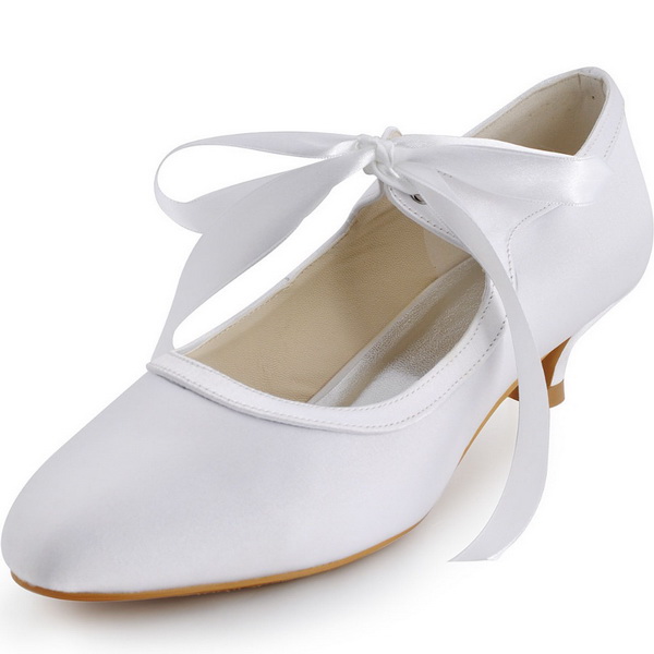 pantofi pentru nunta albi cu toc mic
