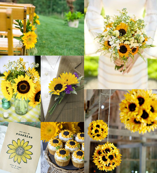 aranjamente de nunta cu floarea soarelui